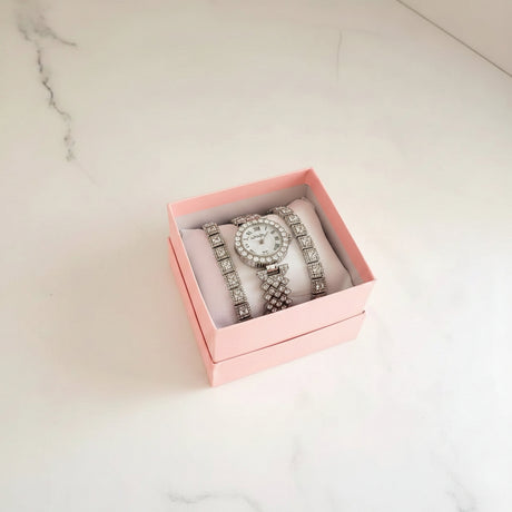 3 in 1 Ladies Watch & Bracelet Set Jewelry Sets