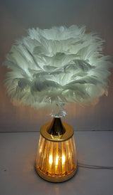 Crystal Feather Table Lamp – Multiple Bases & Feather Colours