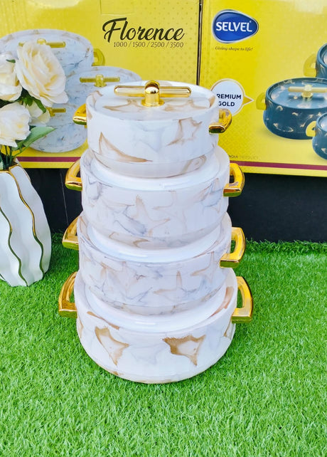 4pcs Luxurious Insulated Hotpot Set – 1L to 3L