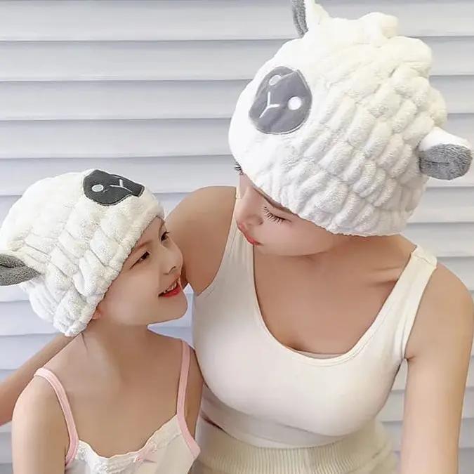 Microfiber Hair Drying Towel Wrap Cap with Bowknot Hair drying towel
