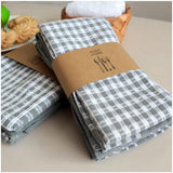 Checked Waffle Weave Kitchen Towels Set of 3 Soft and Absorbent