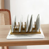 6-Slot Bamboo Plate Holder – Dish Drying and Dining Table Organizer- Furaha Finds Kenya