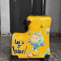 Unisex Kids Cartoon Travel Suitcase on Wheels 54x22x42cm Bags & Luggage Kids' Suitcases