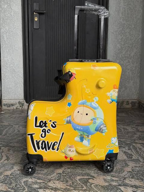 Unisex Kids Cartoon Travel Suitcase on Wheels 54x22x42cm Bags & Luggage Kids' Suitcases