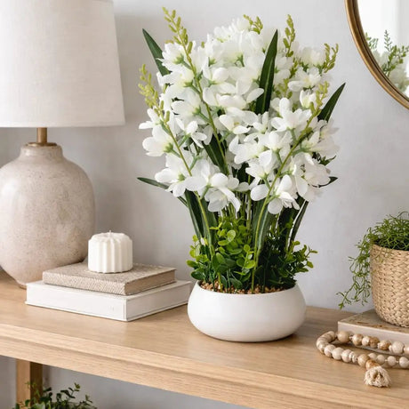 Table Top Big Potted Flowers Artificial Flowering Plants