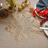 6pcs Christmas Snowflake Tablemats Set – Silver and Gold PVC Decorative Placemats (38cm)