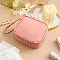 Waterproof Pad Pouch - Brown, Pink & Cream White Travel Accessories Travel Organizer Bags