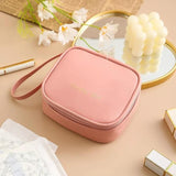 Waterproof Pad Pouch - Brown, Pink & Cream White Travel Accessories Travel Organizer Bags