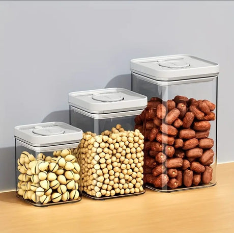 3pcs Airtight Press to Seal Food Storage Container with Lid Ideal for Grains, Pasta, Tea & More- Furaha Finds Kenya