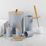 Luxury 6-Piece Bathroom Accessories Set Gold & Silver Round Design Bathroom Accessories Bathroom Accessory Sets