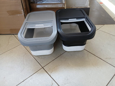 Collapsible Cereal Storage Container 14L Capacity, Space Saving Design, Available in Black- Furaha Finds Kenya