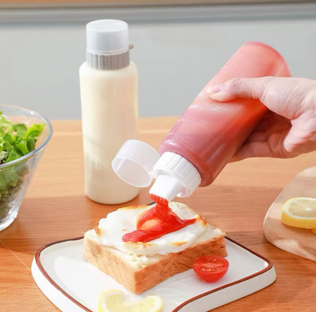 350ml 5-Hole Condiment Squeeze Bottle Clear Sauce Dispenser for Ketchup, Mustard- Furaha Finds Kenya
