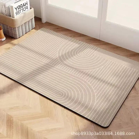 Geometric Pattern Bath Mat Anti Slip Rubber Bottom Entryway Bath Mats Bath Mats & Rugs