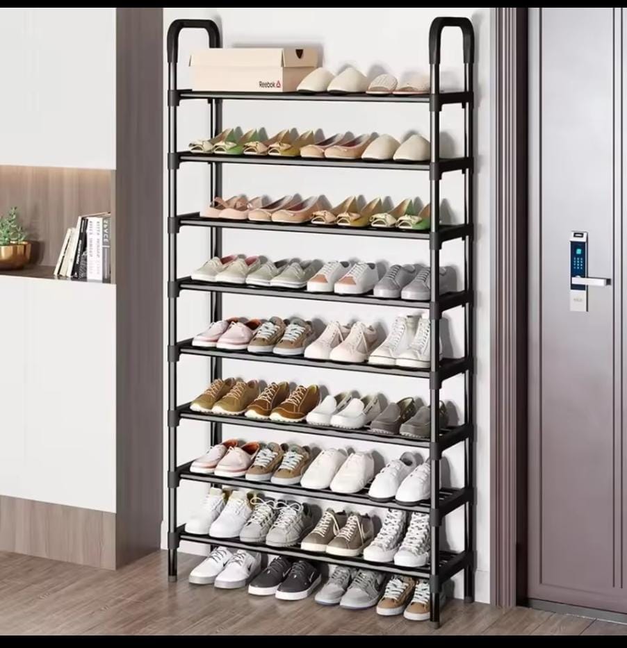 8-Layer Large Capacity Shoe Rack Organizer with Sturdy Frame