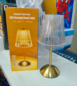 Lovely Crystal Bedside Lamp with Rechargeable Design and Multiple Light Modes