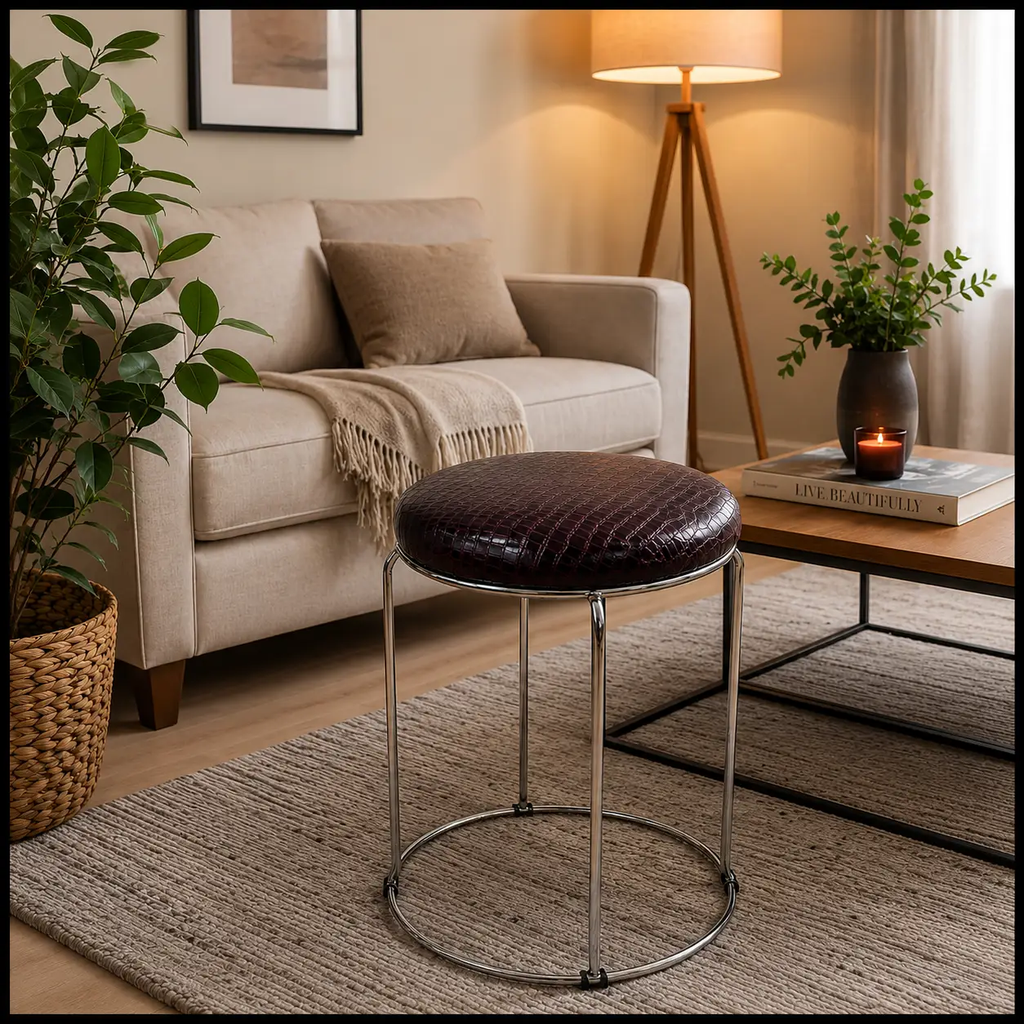 Modern Velvet Accent Stool Dining Chairs Bar Stools
