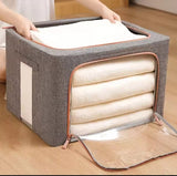 100L Zipped Storage Box Wardrobe Organizer with Transparent Window
