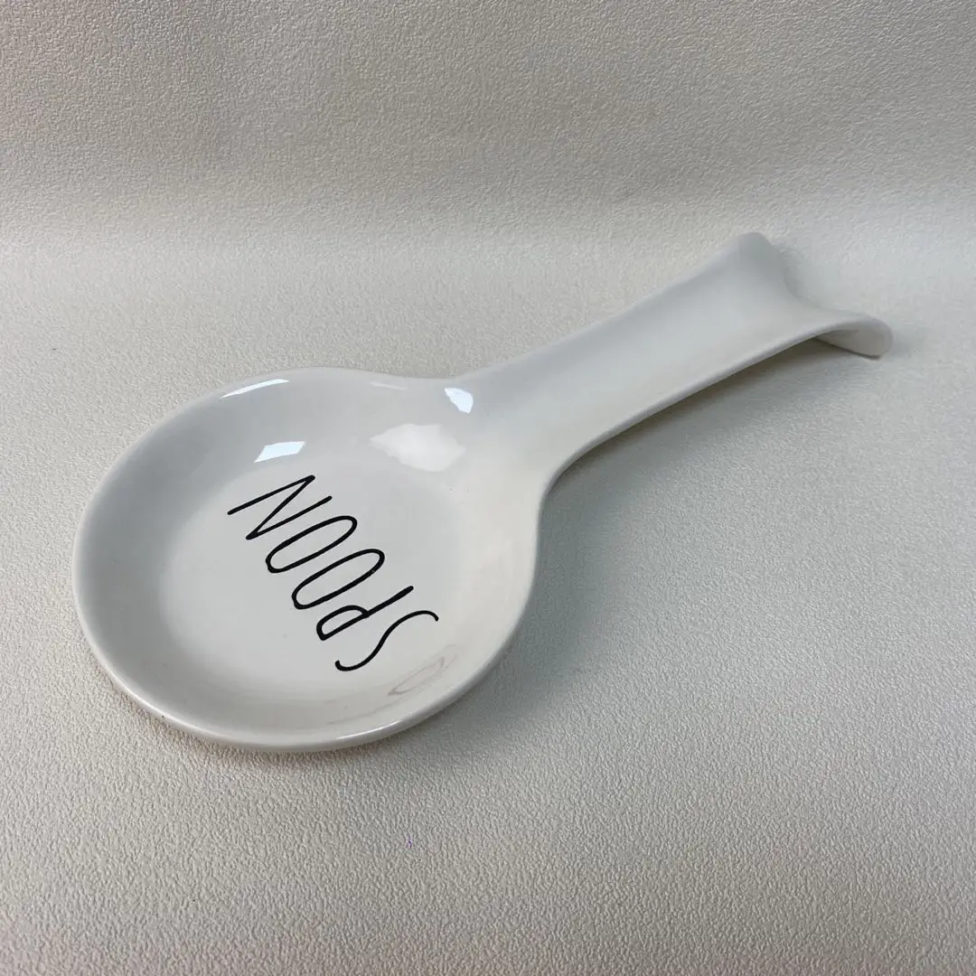 Elegant White Ceramic Spoon Rest- Furaha Finds Kenya
