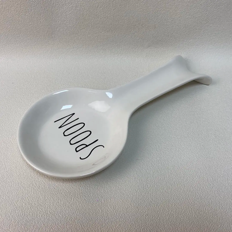 Elegant White Ceramic Spoon Rest- Furaha Finds Kenya