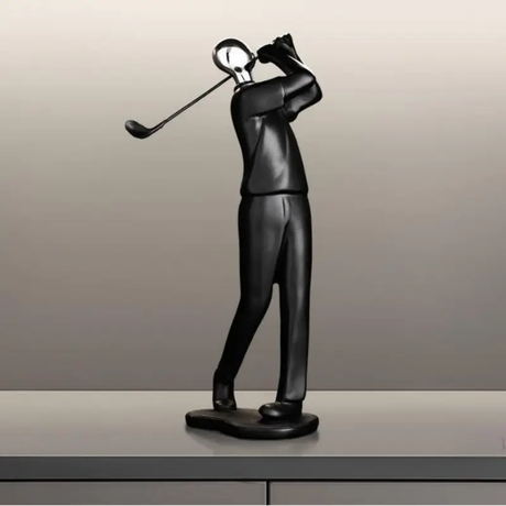 Furaha Finds Golfer Sculpture Ceramic Decor Piece
