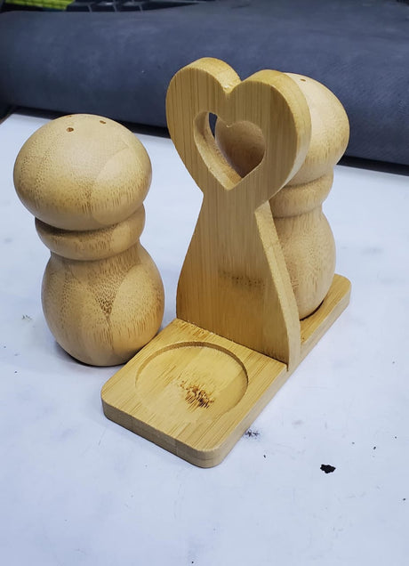 2 in 1 Bamboo Salt Shakers with Dual Compartment Design- Furaha Finds Kenya