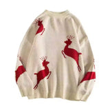 Reindeer Christmas Sweater – Red & White Festive Knitwear