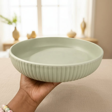 Ribbed Big Pasta Plate Aesthetics 9.5" Bowls Plates