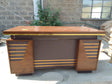 Executive Office Desk with Gold Trim and Storage Drawer