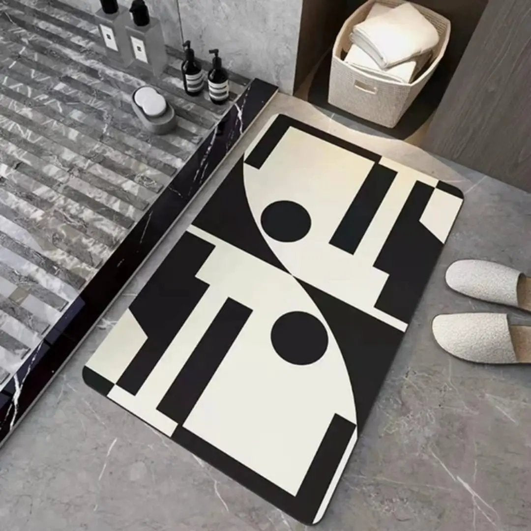 Absorbent Bathroom Mat Rug with Rubber Bottom Bath Mats & Rugs