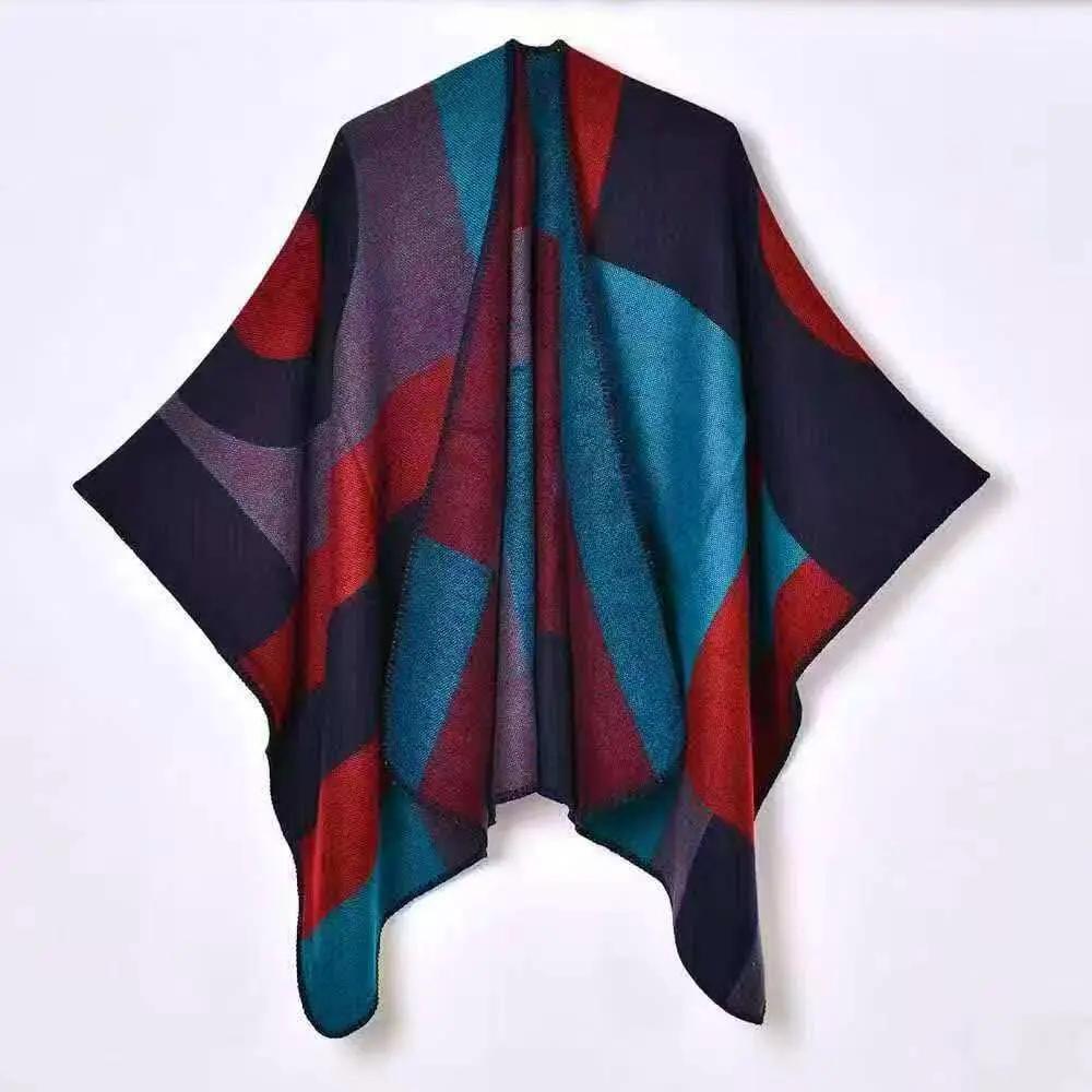 Women's Geometric Wrap Shawl Poncho Ponchos