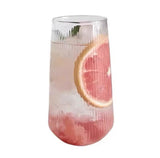 Ribbed Glass Juice & Water Tumblers – 6pcs Set (500ml)- Furaha Finds Kenya