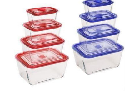 4pcs High Borosilicate Glass Storage Bowl Set with Lids – Heat Resistant