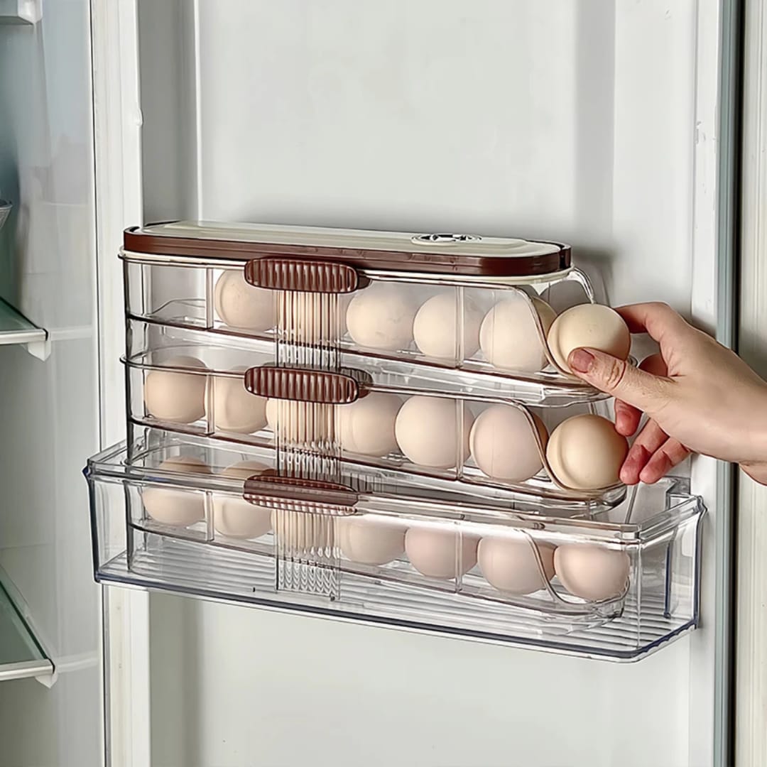 3 Layer Self Rolling Egg Holder Egg holder Kitchen Counter & Beverage Station Organizers