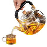 High Borosilicate Glass Tea and Coffee Pot with Double Glass Filter Infuser – 1100ml Kitchen & Dining