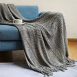 Knitted Throw Blanket with Tassels(130×230cm) Throw blanket Throw Blankets