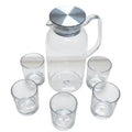 Polycarbonate Jug with Cover and 6pcs Glass Set – 1.8L Clear Drinkware Sets