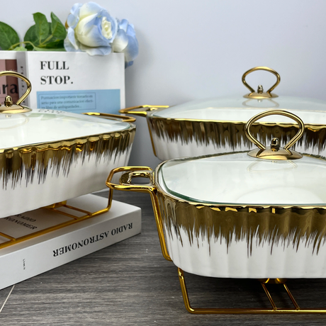 3pcs Ceramic Serving Bowl Set – Elegant, Stackable, and Dishwasher Safe- Furaha Finds Kenya