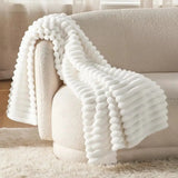 Ribbed Velvet Fleece Throw Blanket Throw blanket Throw Blankets