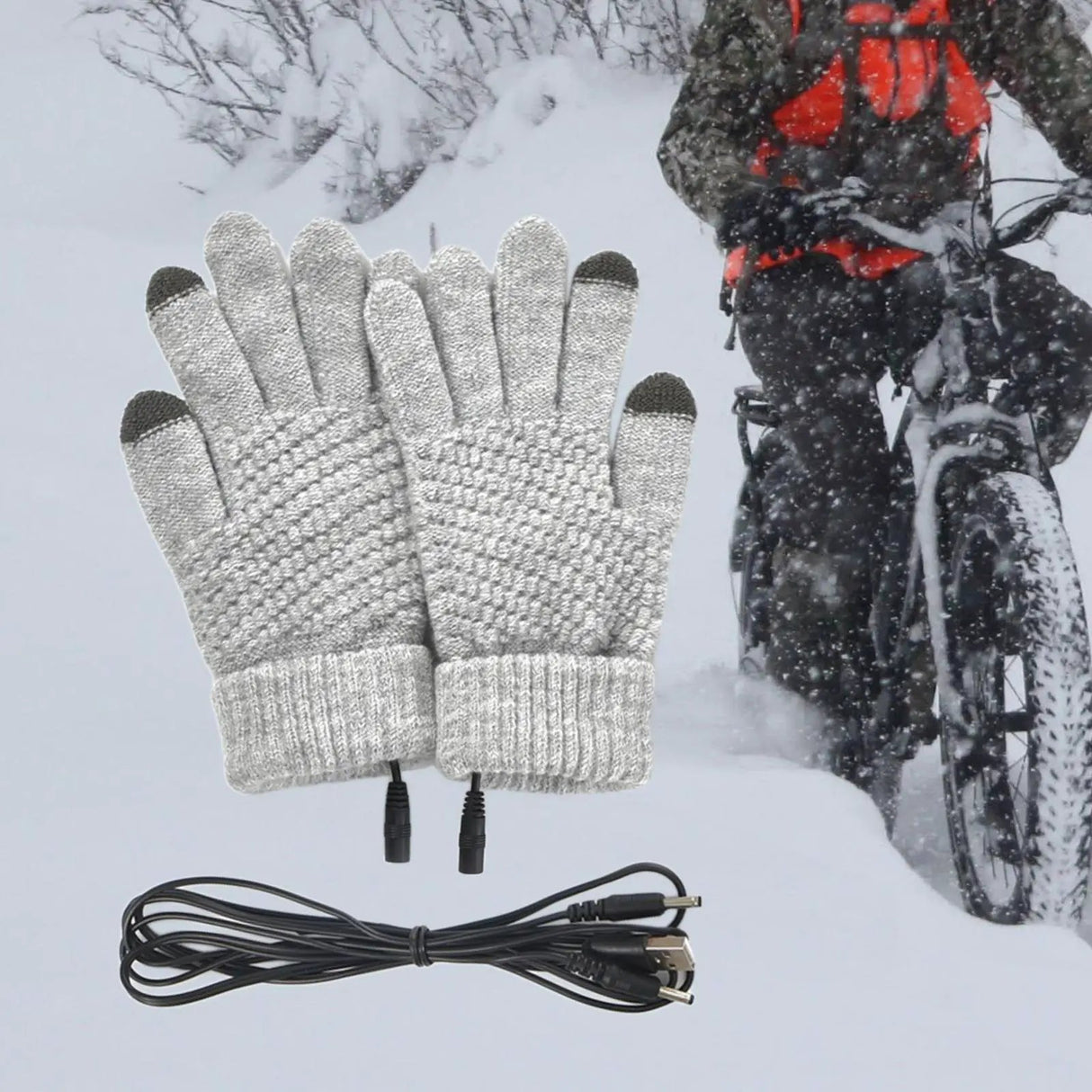 USB Heated Touchscreen Knit Gloves Winter gloves Gloves & Mittens
