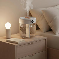 2L Double Nozzle Air Humidifier With LCD Humidity Display & Aroma Diffuser Humidifiers