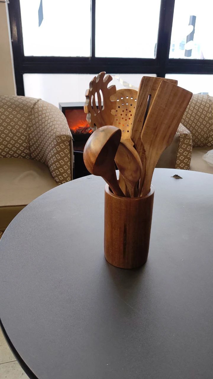 7pcs Wooden Cooking Cutlery Set – Durable and Easy-to-Clean Kitchen Utensils Kitchen Utensil Sets