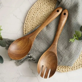 Furaha Finds Mahogany Wooden Utensil Set

