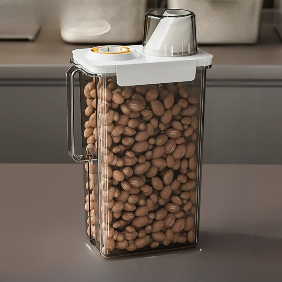 2000ml Airtight Cereal & Liquid Storage Container – Measuring Cup Lid & Leakproof Design- Furaha Finds Kenya