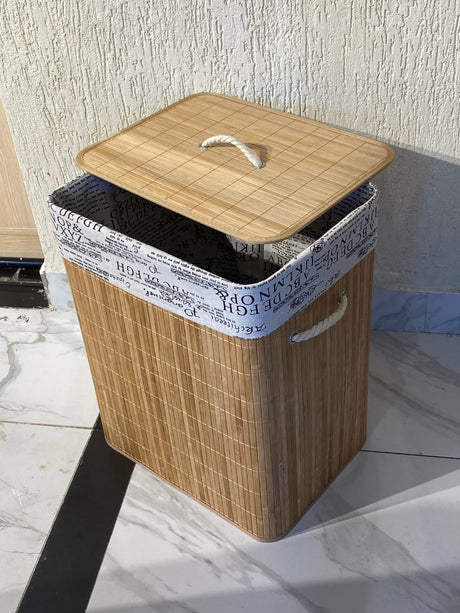 Eco-Friendly Foldable Bamboo Laundry Basket Lightweight and Compact