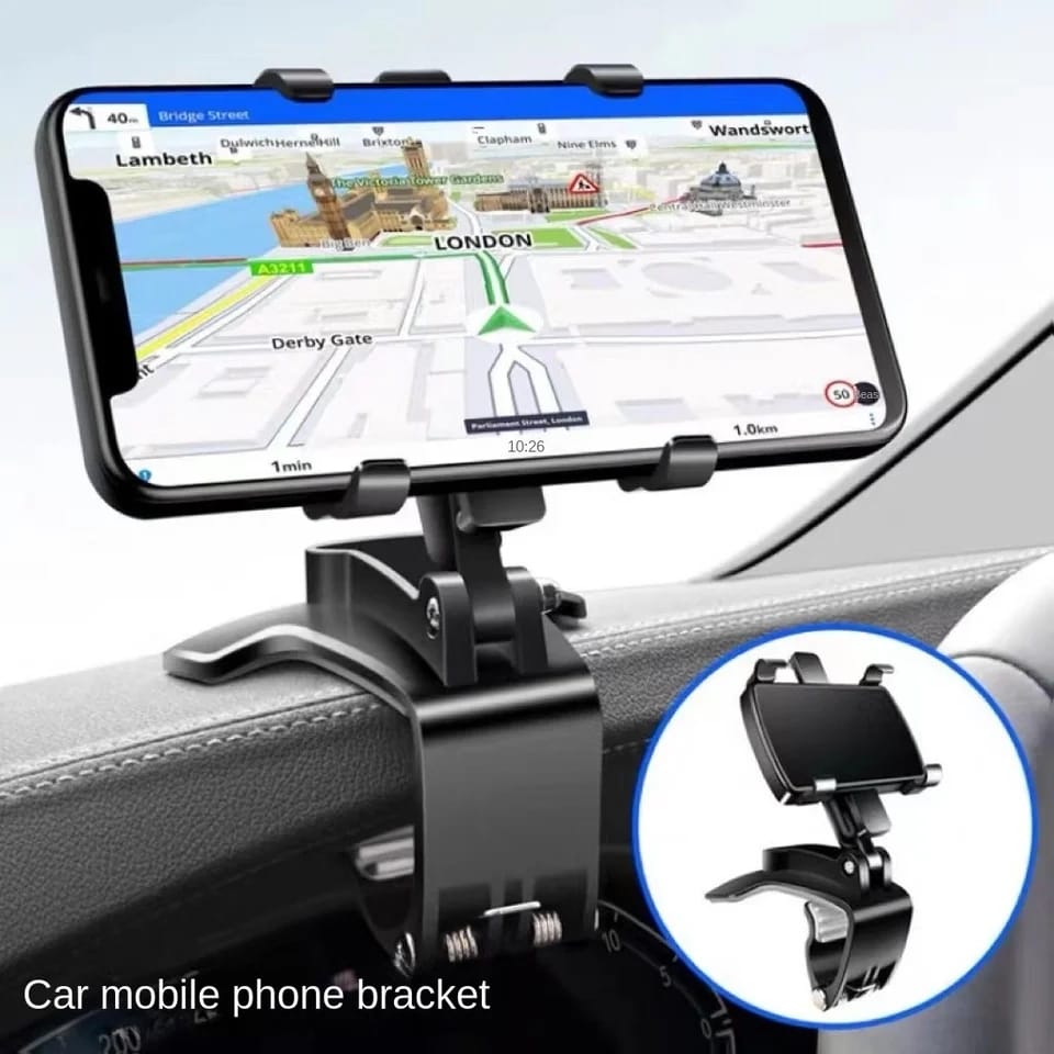 Rotating Car Phone Holder- Multifunctional Dashboard Mobile Bracket.