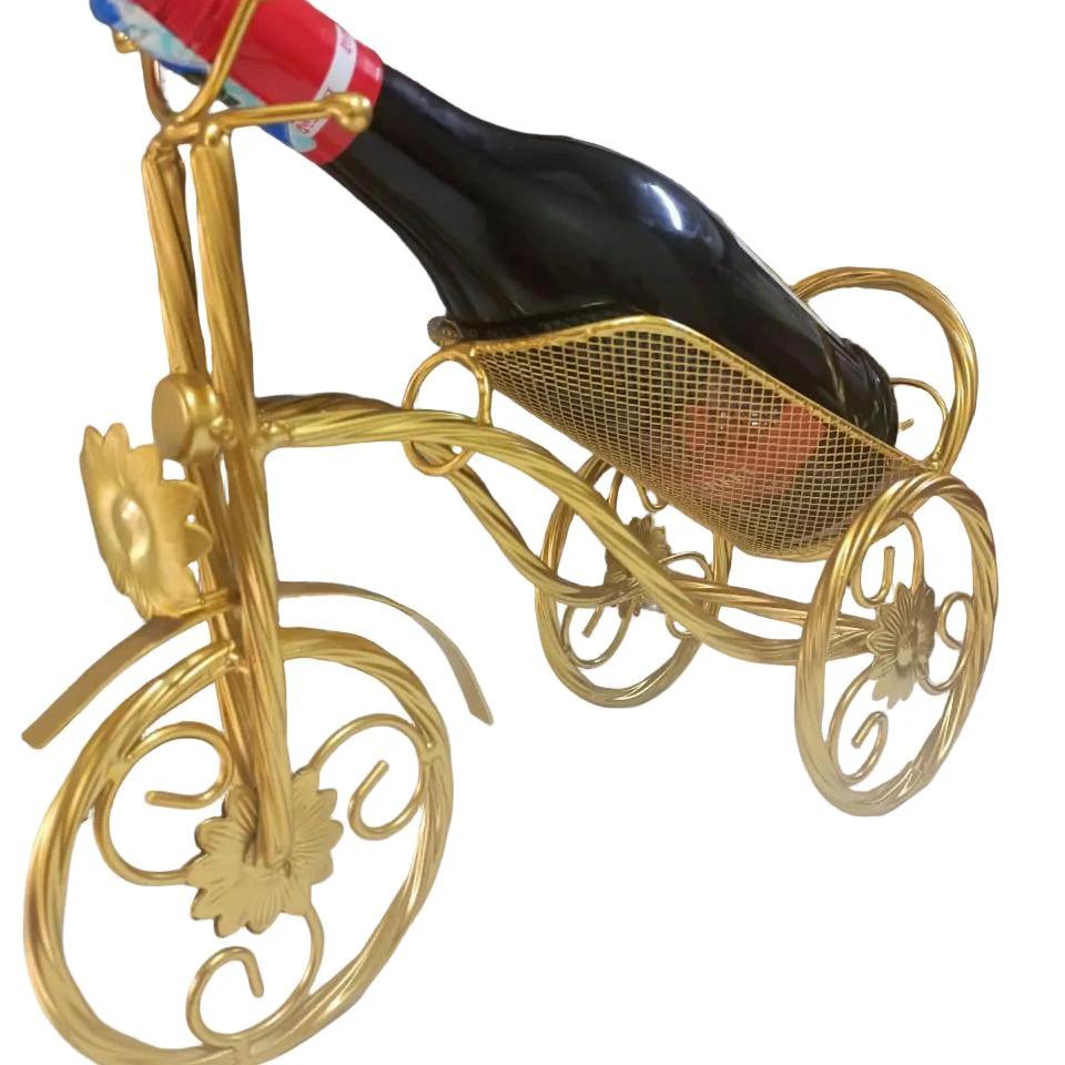 Bicycle Wine Bottle Holder Steel Wine Rack in Bronze Finish Kitchen Storage Racks Wine Bottle Holders