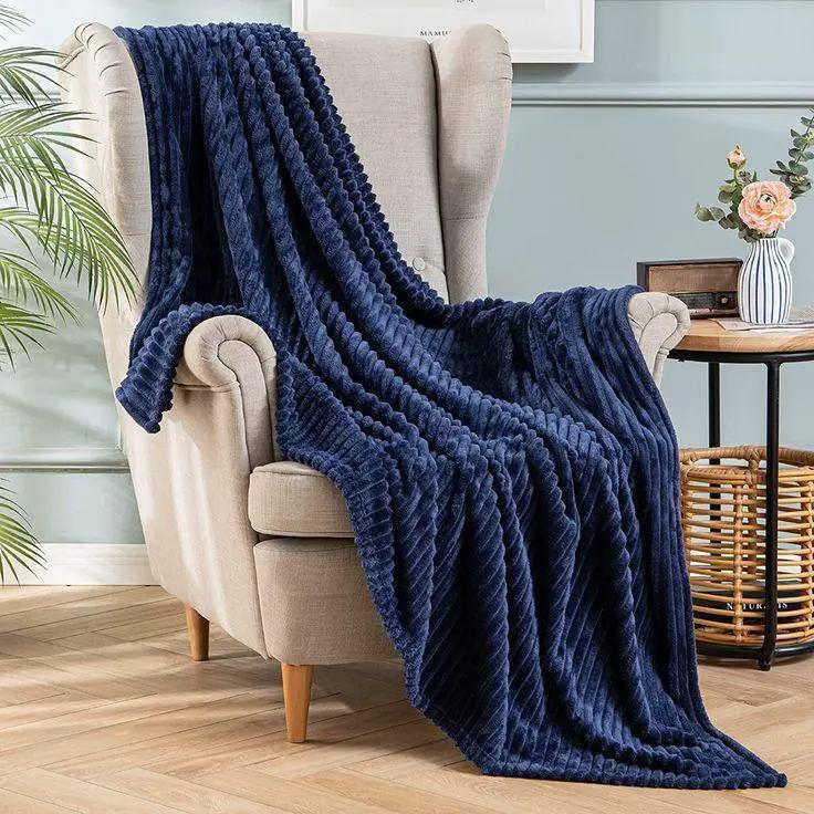 Ribbed Velvet Fleece Throw Blanket Throw blanket Throw Blankets
