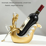 Creative Gold Resin Wine Bottle Holder Decorative Statue Home decor