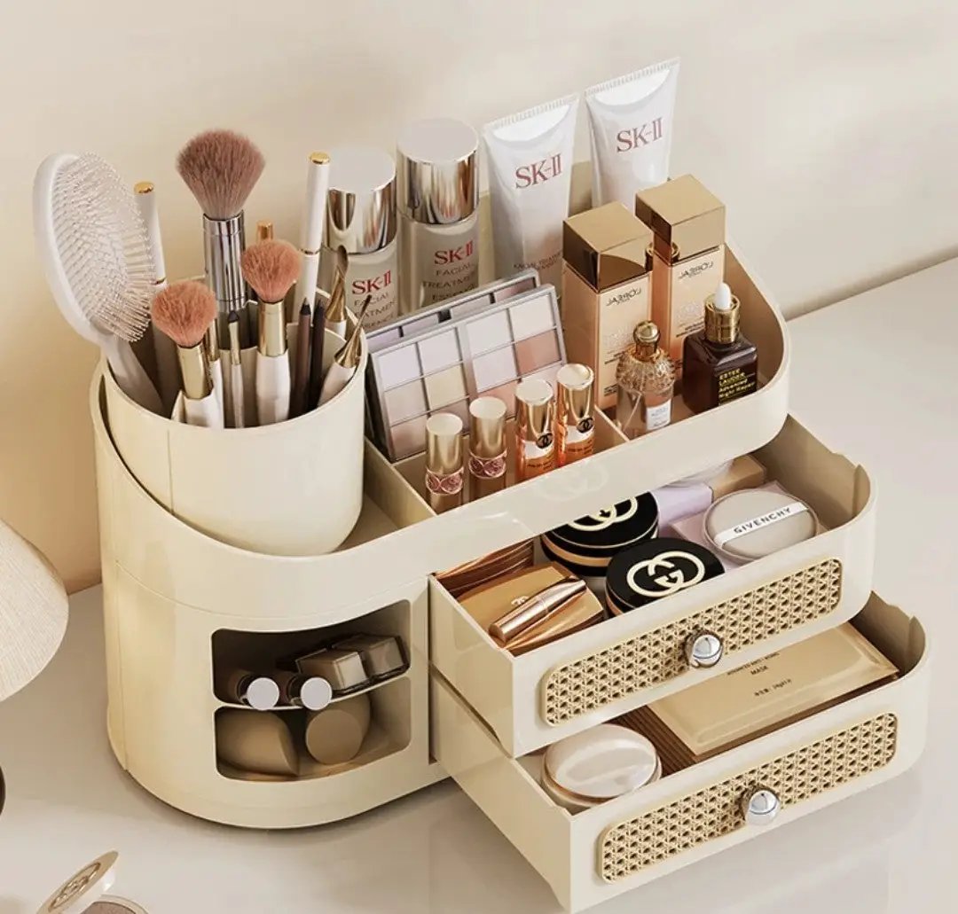 Makeup Organizer with Rotating Brush Holder Makeup organizer Desktop Organizers