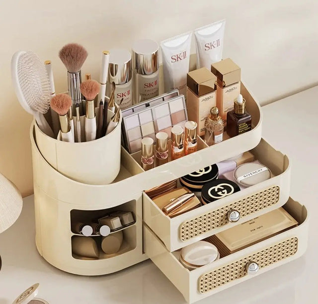 Makeup Organizer with Rotating Brush Holder Makeup organizer Desktop Organizers